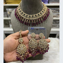 Hira Collections Luxurious Crystal And Beads Pearl Ensemble Necklace Set