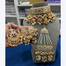 Hira Collections Gorgeous Kundan Pearl And Beads Choker Necklace Set With Passa