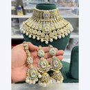 Hira Collections Stunning Kundan Stone Beads And Pearl Choker Necklace Set