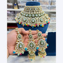 Hira Collections Stunning Kundan Stone Beads And Pearl Choker Necklace Set