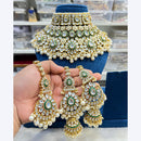 Hira Collections Stunning Kundan Stone Beads And Pearl Choker Necklace Set