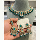 Hira Collections Designer Austrian Stone Pearl Crystal And Beads Necklace Set
