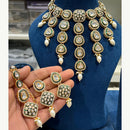 Hira Collections Luxurious Kundan Stone Pearl And Beads Meenakari Choker Necklace Set