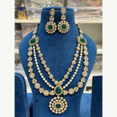 Hira Collections Luxurious Polki Kundan Stone And Pearl Necklace Set 