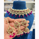 Hira Collections Royal Crystal Stone Beads And Pearl Necklace Set