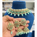 Hira Collections Royal Crystal Stone Beads And Pearl Necklace Set