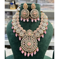 Hira Collection Shimmering American Diamond Floral Design Necklace Set