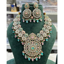 Hira Collection Shimmering American Diamond Floral Design Necklace Set