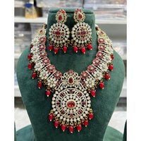 Hira Collection Shimmering American Diamond Floral Design Necklace Set