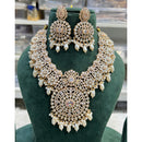 Hira Collection Shimmering American Diamond Floral Design Necklace Set