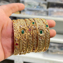 Hira Collections Royal Crystal Stone Bangles Set