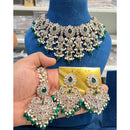 Hira Collections Sparkling Crystal And Beads Necklace Jewellery Set