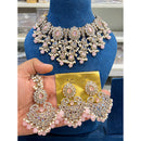 Hira Collections Sparkling Crystal And Beads Necklace Jewellery Set