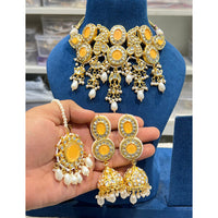 Hira Collections Timeless Glam Pota Kundan And Pearl Necklace Set