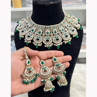 Hira Collections Ethnic Glow Pota And Pearl Necklace Set