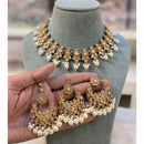 Hira Collections Designer Crystal Stone Pearl And Beads Choker Necklace Set