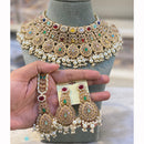 Hira Collections Designer Crystal Stone And Pearl Choker Necklace Set