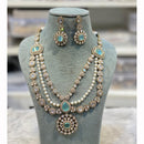Hira Collections Grand Polki Kundan Pearl And Austrian Stone Necklace Set