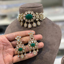 Hira Collections Grand Polki Kundan And Austrian Stone Choker Necklace Set