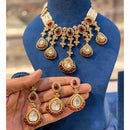 Hira Collection Sparkling Crystal And  Pearl Elegance Necklace Set
