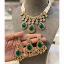 Hira Collection Sparkling Crystal And  Pearl Elegance Necklace Set