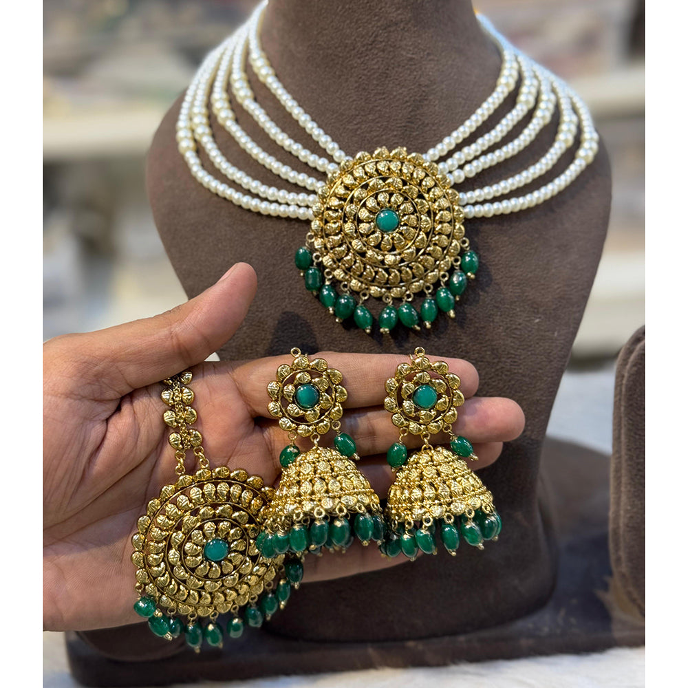 Hira Collection  Pearl Beauty And Beadwork Necklace Set