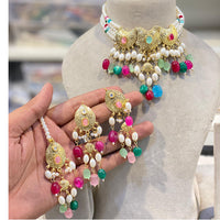 Hira Collection  Pearl Beauty And Beadwork Necklace Set