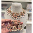 Hira Collection Crystal And Pota Stone Necklace Set With Maang Tikka