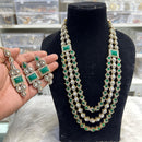 Hira Collection Crystal And Austrian Stone Necklace Set With Maang Tikka