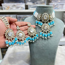 Hira Collections Glam Kundan Stone And Beads Choker Necklace Set