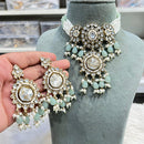 Hira Collections Glam Kundan Stone And Beads Choker Necklace Set