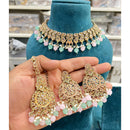 Hira Collections Crystal Stone And Pearl Designer Necklace Set