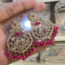Hira Collections Sparkling Crystal Stone And Pearl Dangler Earrings