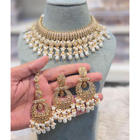 Hira Collections Royal Pota Stone Pearl And Beads Necklace Set