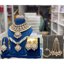 Hira Collections Designer Kundan Stone And Beads Semi Bridal Necklace Set