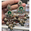 Hira Collections Designer Pota Stone And Pearl Statement Jhumki Earrings