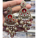 Hira Collections Designer Pota Stone And Pearl Statement Jhumki Earrings