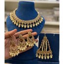 Hira Collections Elegant Crystal Stone Pearl And Beads Choker Necklace Set