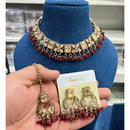 Hira Collections Elegant Crystal Stone And Pearl Choker Necklace Set