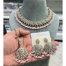Hira Collections Elegant Austrian Stone And Pearl Choker Necklace Set