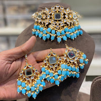 Hira Collections Kundan Stone And Beads Designer Choker Necklace Set