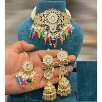 Hira Collections Kundan Stone And Beads Designer Choker Necklace Set