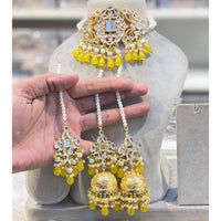 Hira Collections Kundan Stone And Beads Designer Choker Necklace Set