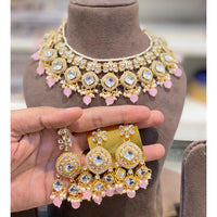 Hira Collections Kundan Stone And Pearl Designer Necklace Set