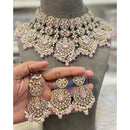 Hira Collections Elegant Pota Stone And Austrian Stone Pearl Choker Necklace Set