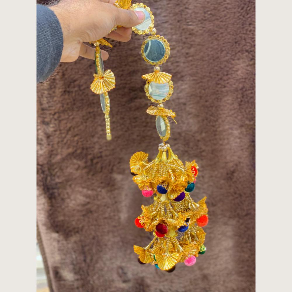 Hira Collections Heavy Mirror Work And Pom Pom Hair Paranda