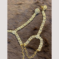 Hira Collections Designer Kundan Stone And Pearl Hand Harness