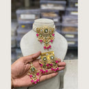 Hira Collections Elegant Kundan Stone And Beads Choker Necklace Set