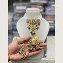 Hira Collections Elegant Kundan Stone And Beads Choker Necklace Set