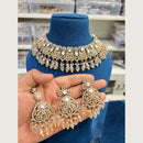 Hira Collections Premium Pota Stone And Austrian Stone Choker Necklace Set